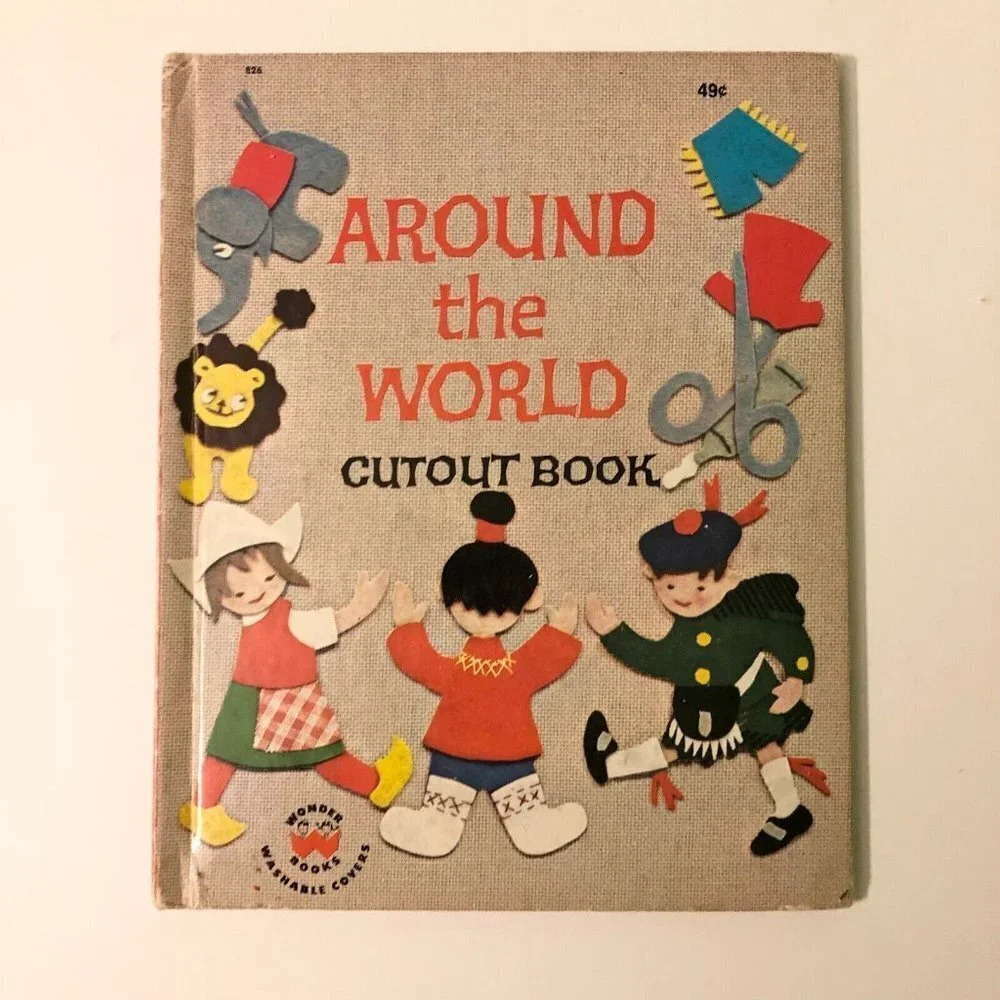 Vintage 1964 Wonder Book Around The  World Cut Out Book